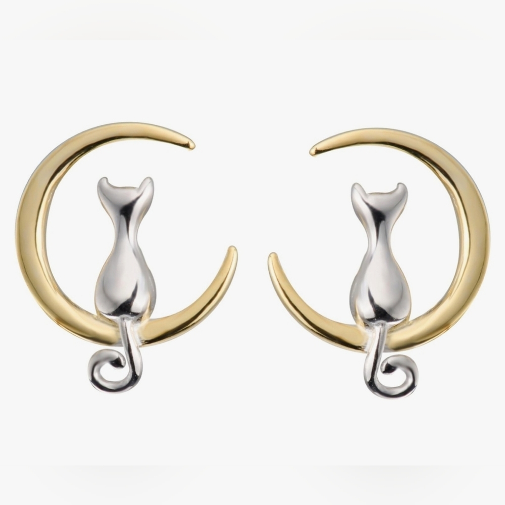 Brand new cat moon earrings